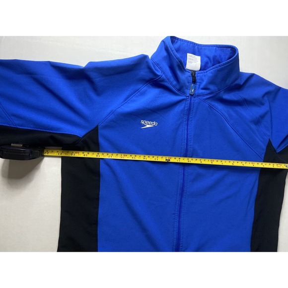 Speedo Blue Full Zip Athletic Track Jacket Performance Jacket  size L - Picture 11 of 13